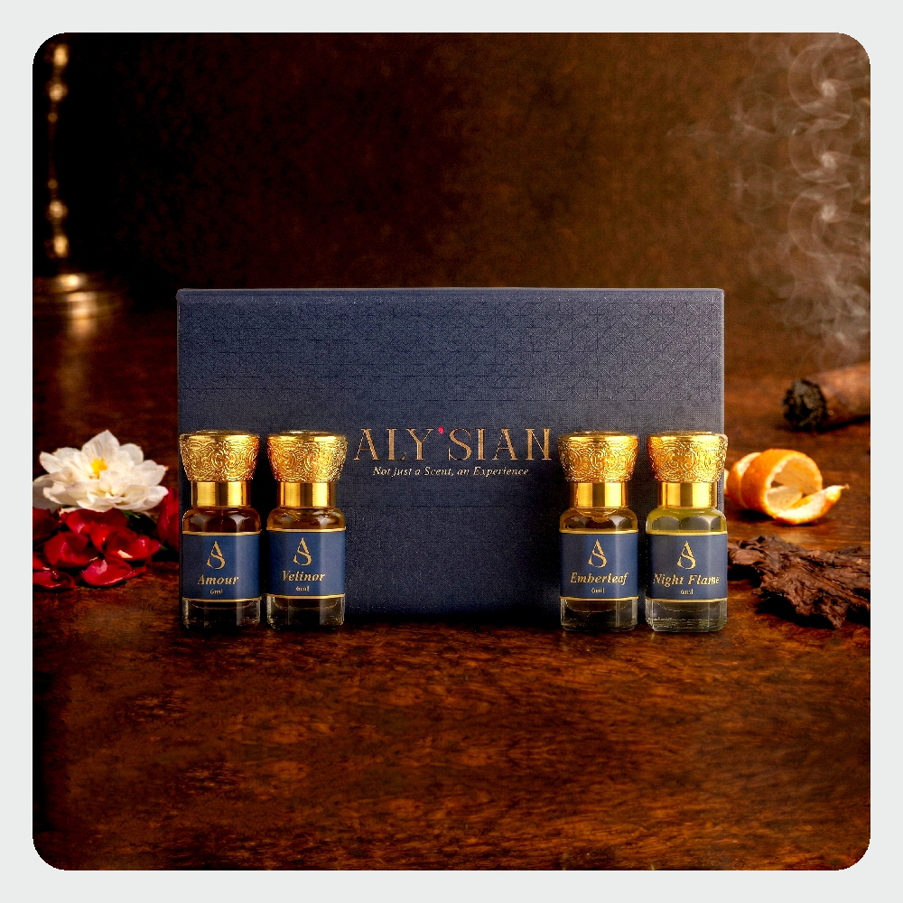 ALY’SIAN Luxury Attar & Perfume Roll-On Gift Set – 4 x 6ml